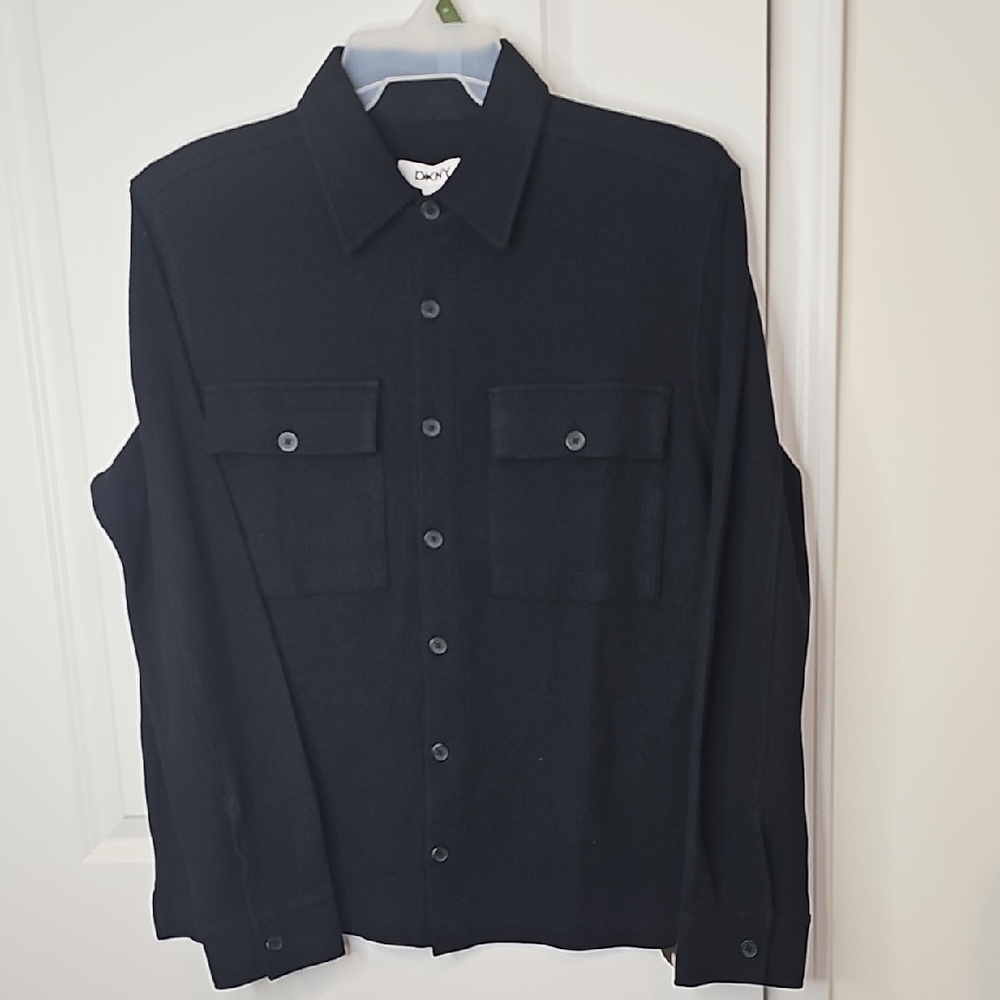 DKNY Charcoal‎ Textured Shirt